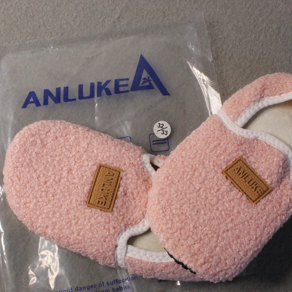 Toddler Girls Anluke Foldable Slippers For Easy Travel Pink Fits Size US 12/13